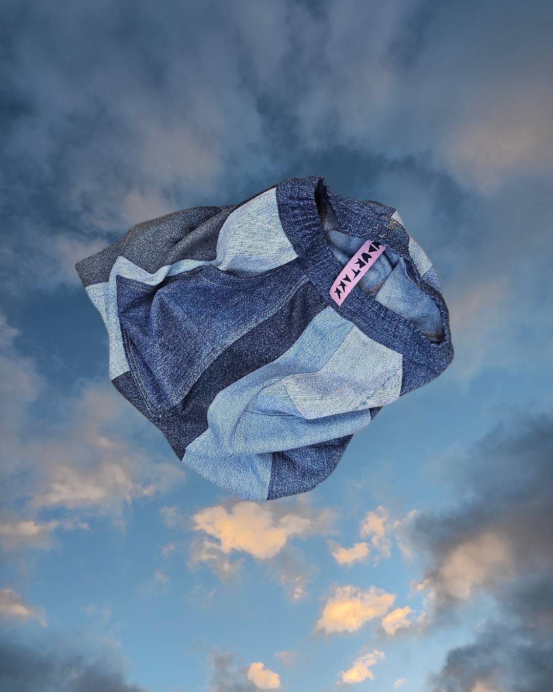 Panelled Denim Skirt